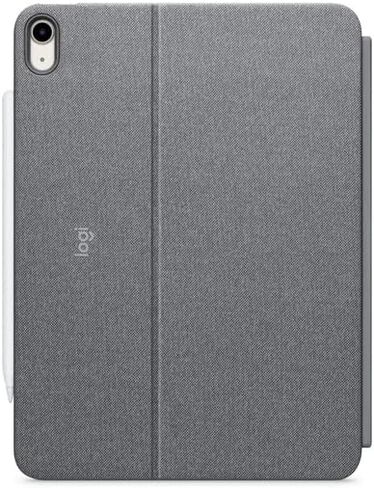 Logitech Combo Touch iPad Air (4th, 5th gen - 2020, 2022) Keyboard Case - Detachable Backlit Keyboard with Kickstand, Trackpad, Smart Connector - Grey; USA Layout in Saudi Arabia