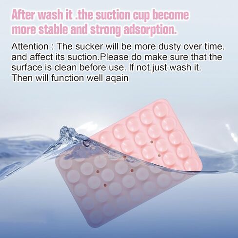 Silicone Double-Sided Suction Phone Case Detachable Mount for iPhone and Android Cellphones, Strong Adhesion Holder Hands Free for Selfies and Videos - Baby Pink in Saudi Arabia