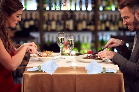 حلقات مناديل من الحبال المضفرة باللون الأحمر - مجموعة من 4 قطع in Kuwait