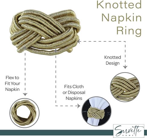 حلقات مناديل من الحبال المضفرة باللون الأحمر - مجموعة من 4 قطع in Kuwait