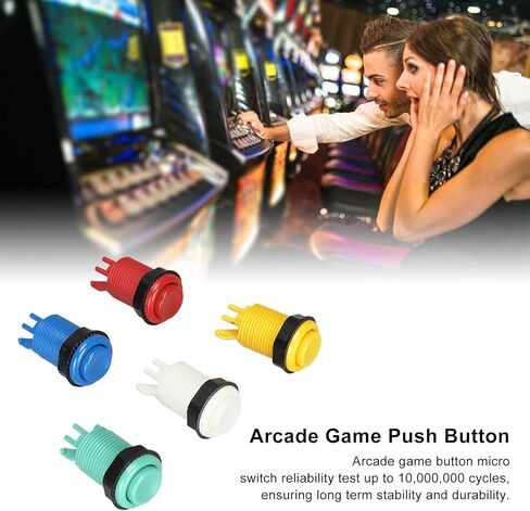 5 مجموعات من أزرار ألعاب الأركيد، أزرار مضيئة LED مقاس 28 مم مع مفاتيح صغيرة، 5 ألوان لأزرار ألعاب الأركيد، تصميم مريح لوحدات التحكم in Kuwait