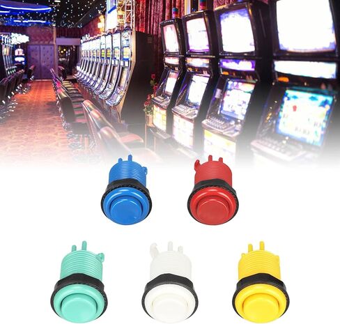 5 مجموعات من أزرار ألعاب الأركيد، أزرار مضيئة LED مقاس 28 مم مع مفاتيح صغيرة، 5 ألوان لأزرار ألعاب الأركيد، تصميم مريح لوحدات التحكم in Kuwait