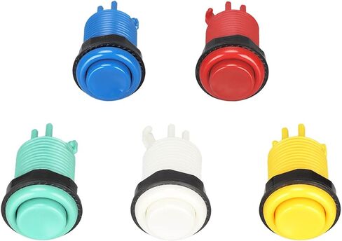 5 مجموعات من أزرار ألعاب الأركيد، أزرار مضيئة LED مقاس 28 مم مع مفاتيح صغيرة، 5 ألوان لأزرار ألعاب الأركيد، تصميم مريح لوحدات التحكم in Kuwait