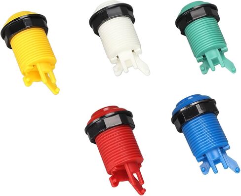 5 مجموعات من أزرار ألعاب الأركيد، أزرار مضيئة LED مقاس 28 مم مع مفاتيح صغيرة، 5 ألوان لأزرار ألعاب الأركيد، تصميم مريح لوحدات التحكم in Kuwait