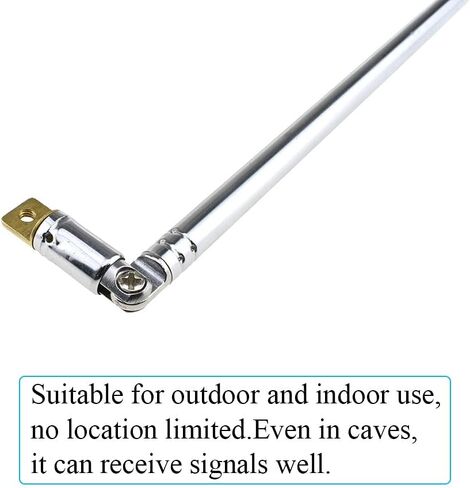 هوائي بديل تلسكوبي 6 أقسام 64 سم هوائي عالمي عمودي سهل التركيب واستقبال أفضل للتلفزيون المحمول والراديو AM FM بدون فضفاض ولا يوجد موقع محدود من الفولاذ المقاوم للصدأ قطعة واحدة in Kuwait