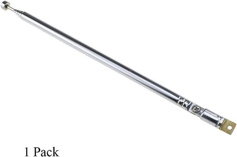 هوائي بديل تلسكوبي 6 أقسام 64 سم هوائي عالمي عمودي سهل التركيب واستقبال أفضل للتلفزيون المحمول والراديو AM FM بدون فضفاض ولا يوجد موقع محدود من الفولاذ المقاوم للصدأ قطعة واحدة in Kuwait