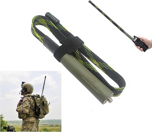 هوائي راديو ثنائي الاتجاه، 18.5 بوصة قابل للطي SMA ذكر ثنائي النطاق UHF VHF (136-174 ميجاهرتز و400-470 ميجاهرتز) هوائي راديو هام مموه (عبوة واحدة) in Saudi Arabia