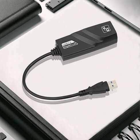 محول USB 3.0 إلى RJ45 Ethernet، محول شبكة 10/100/1000 Gigabit Ethernet LAN، متوافق مع Windows 10/8.1/8/7/XP/Vista وMac OS وLinux وChrome OS in Kuwait
