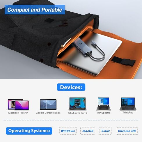 موزع USB C، محول متعدد المنافذ 6 في 1، 4K HDMI، 100 وات PD، 3 × USB 3.0، قارئ بطاقة SD/TF لأجهزة الكمبيوتر المحمولة والهواتف الذكية، متوافق مع أجهزة الكمبيوتر المحمولة USB C Dell/HP/Surface وأجهزة أخرى من النوع C in Kuwait