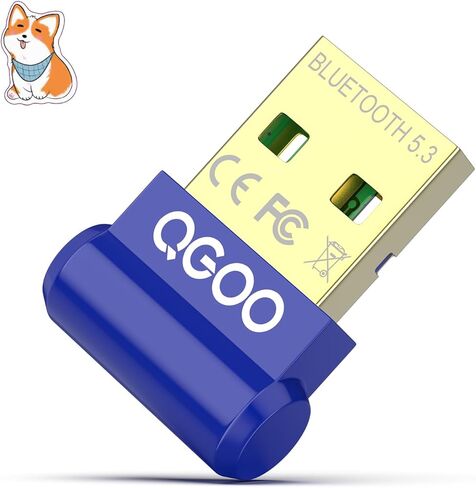 محول بلوتوث USB للكمبيوتر الشخصي - QGOO Bluetooth Dongle 5.3 EDR، مستقبل بلوتوث لاسلكي للكمبيوتر المكتبي والكمبيوتر المحمول بلوتوث Windows 8.1/10/11 (blue-215) in Saudi Arabia