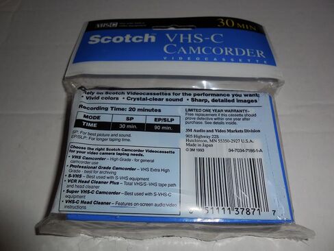 شريط كاسيت سكوتش VHS-C عالي الجودة TC-30 in Saudi Arabia