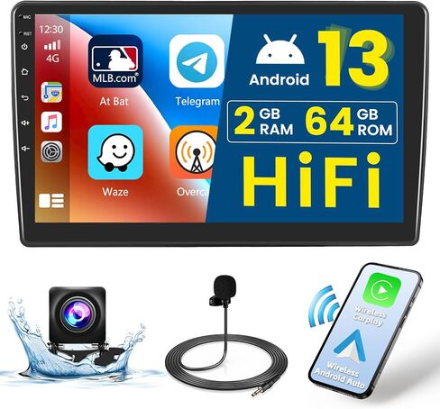 2+64G Android 13 CarPlay راديو ستيريو للسيارة جيب رانجلر JK كومباس جراند شيروكي دودج رام، شاشة لمس عالية الدقة 10.1 بوصة Android Auto، كاميرا احتياطية AHD، وصلة مرآة، GPS، WiFi، FM RDS in Saudi Arabia