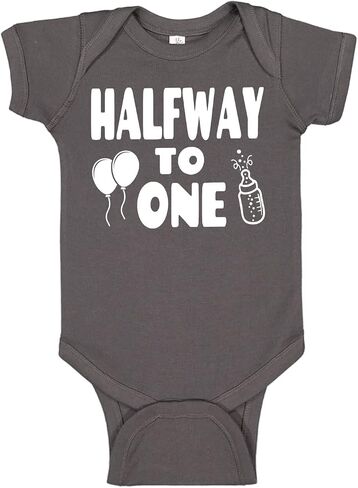 Aiden's Corner Handmade Cute Baby Boy Girl Halfway To One Bodysuits - Half Birthday Infant Newborn Clothes in Saudi Arabia