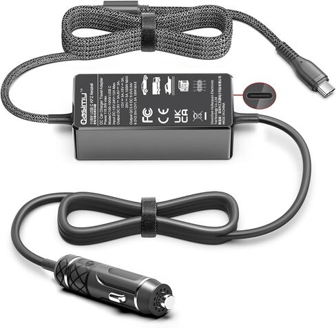 for Acer HP Dell MSI Surface Pro USB C Laptop Car Charger 100W C Port Laptop Charger for MacBook Pro Air Lenovo Asus LG Gram Razer Samsung Chromebook PD3.0 96W 87W Auto 12V-24V DC Power Adapter in Kuwait