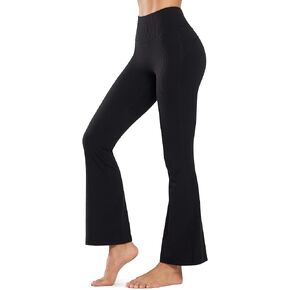 سروال اليوغا Yvette Flare Leggings للنساء ذو ​​الخصر العالي للتحكم في البطن غير شفاف من خلال سروال Bootcut للتمرين في صالة الألعاب الرياضية