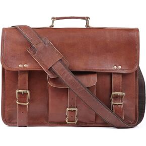 Leather Laptop Bag | Leather Messenger for Men and Women | Briefcases for Men | A Perfect Satchel can be Used for Office and Work (12 x 17 inches)