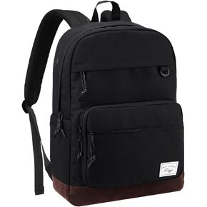 Kasqo Backpack for Men, Vintage School Backpack Bookbag for College Unisex Laptop Backpack Daypack for Work/Travel Black