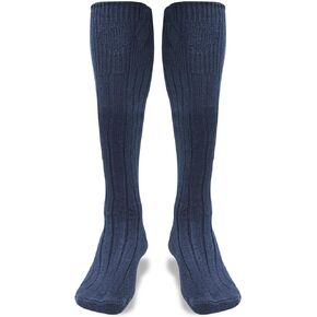 Scottish Highland Kilt Hose for Men, Ribbed Socks for USA Shoe Sizes, Wool Blend