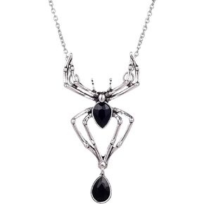 FUTIMELY Vintage Gothic Spider Necklace for Women,Premium Rhinestone Spider Pendant Necklace Punk Style Reptile Animal Necklace Halloween Jewelry Gifts for Teen Girls