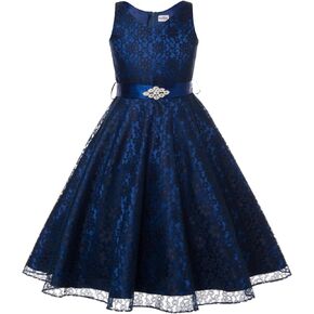 DressForLess Lovely Lace V-Neck Flower Girl Dress (4-16)