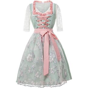CR ROLECOS Oktoberfest Costume Women Bavarian Dirndl Dress 3 Pieces