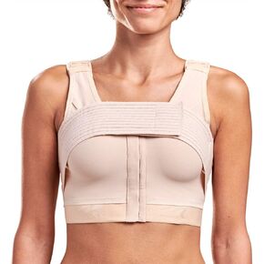 MARENA Flexfit Adjustable Padded Support Stabilizer Shoulder Closure Bra, 36 B/C, Beige