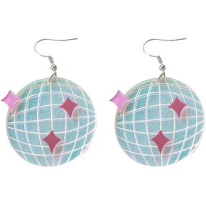 الاكريليك لامعة ديسكو الكرة استرخى إسقاط أقراط الإبداعية ديسكو الكرة أقراط نجمة Y2k خمر أقراط 70s 80s حزب بريق للنساء الفتيات أزياء عيد الميلاد السنة الجديدة مجوهرات هدية in Kuwait