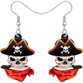 Acrylic Halloween Pirate Skull Earrings Dangle Novelty Pirate Jewelry Charms Skull Gifts for Women Girls Accessories in Kuwait