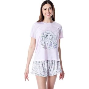 Disney Womens' Princess Ariel The Little Mermaid Sketch Pajama Set Short