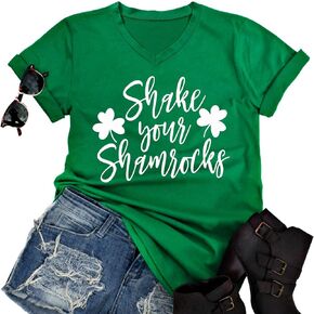 St Patricks Day Shirt Women - Funny St Patrick's Day Shirts Lucky Shamrock T Shirt Casual Irish Short Sleeve Tops