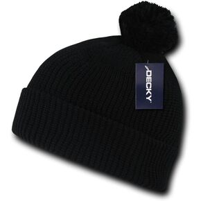 DECKY Pom Pom Acrylic Beanie