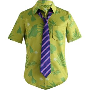 Green Printed T-Shirt and Purple Tie Nick Wilde Cosplay Costume