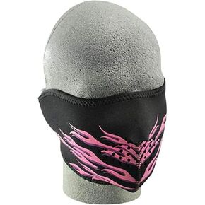 Neoprene Half Face Mask, Pink Flames