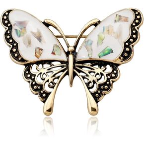 COLORFULBLING Butterfly Brooch pins Women Enamel Insect Pin Lapel Pin Safety Pin（blue）
