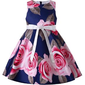 Girls Kids Valentines Day Floral Dresses