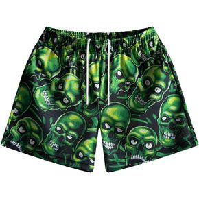 MECH-ENG Men's Casual Athletic Workout Running Shorts Graphic Drawstring Shorts Street Mesh Shorts