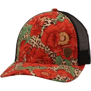 ARIAT Women's Red Cheetah Cap with Snapback Closure