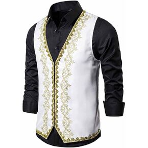 Men's Victorian Waistcoat Slim Fit Embroidered Opera Vest Court Prince Costume Performance Wear