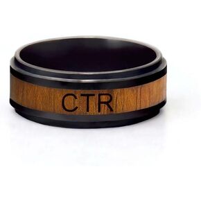 Ringmasters Frontier Wood Inlay with Black Ceramic Choose the Right CTR Ring 0