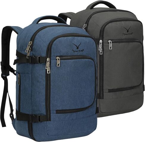 حقيبة ظهر Hynes Eagle للسفر سعة 40 لترًا معتمدة من الطيران حقيبة ظهر للرجال بمقصورة كبيرة لعطلة نهاية الأسبوع للكمبيوتر المحمول للنساء مقاس 15.6 بوصة باللون الأزرق والرمادي in Kuwait
