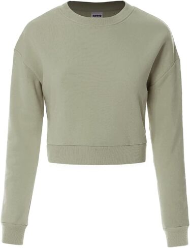 سويت شيرت نسائي قصير من الصوف بأكمام طويلة ورقبة دائرية من MixMatchy in Kuwait