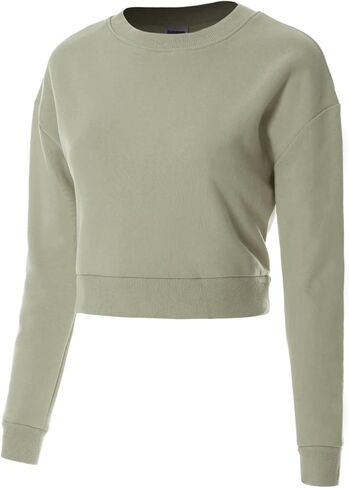 سويت شيرت نسائي قصير من الصوف بأكمام طويلة ورقبة دائرية من MixMatchy in Kuwait