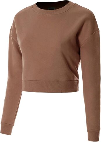 سويت شيرت نسائي قصير من الصوف بأكمام طويلة ورقبة دائرية من MixMatchy in Kuwait