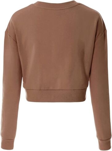 سويت شيرت نسائي قصير من الصوف بأكمام طويلة ورقبة دائرية من MixMatchy in Kuwait