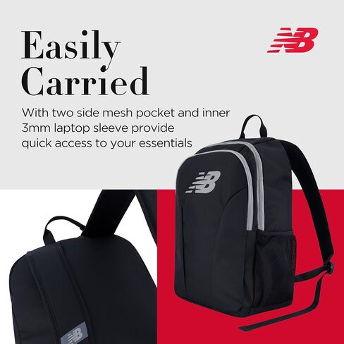 New Balance Laptop Backpack, Travel Computer Bag for Men and Women, Black, 19 Inch in Saudi Arabia