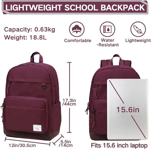 Kasqo Backpack for Men, Vintage School Backpack Bookbag for College Unisex Laptop Backpack Daypack for Work/Travel Black in Saudi Arabia