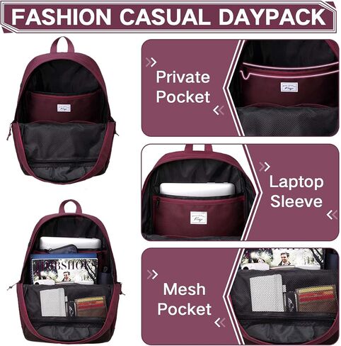Kasqo Backpack for Men, Vintage School Backpack Bookbag for College Unisex Laptop Backpack Daypack for Work/Travel Black in Saudi Arabia