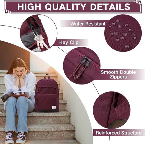 Kasqo Backpack for Men, Vintage School Backpack Bookbag for College Unisex Laptop Backpack Daypack for Work/Travel Black in Saudi Arabia