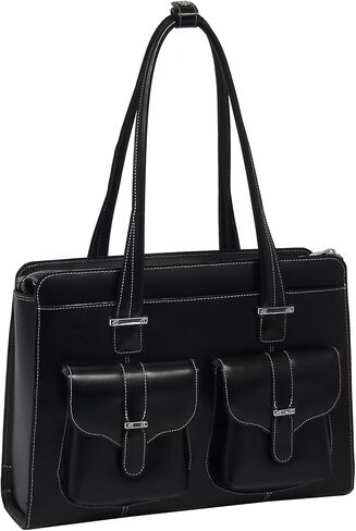 حقيبة لابتوب للسيدات من جلد البقر المحبب بالكامل من McKleinUSA W Series، مقاس 14 بوصة، أخضر (96541) in Kuwait