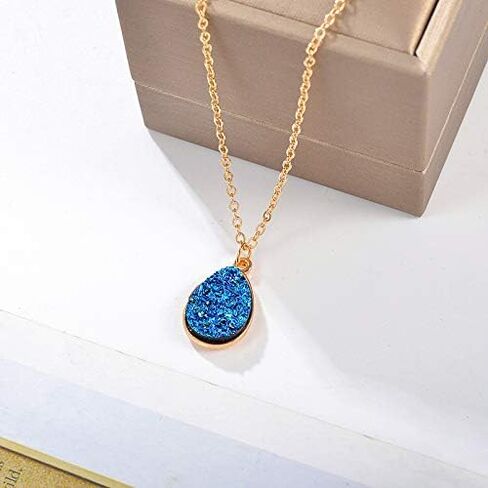 IPMIDZHI قطرة الماء الطبيعية شكل Druzy العقيق المعلقات سحر المعلقات للمجوهرات قلادة هدية عظيمة للنساء الفتيات زوجة أو صديقة in Kuwait